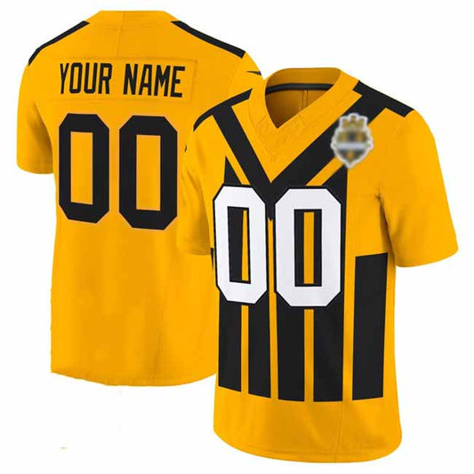 Custom P.Steelers Active Player Gold 1933 F.U.S.E. Throwback Alternate Football Stitched Jersey - Main View