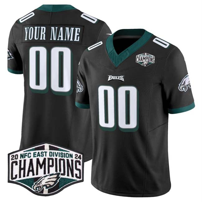 Custom P.Eagles Active Player Black 2024 East Champions F.U.S.E. Vapor Untouchable Limited Stitched American Football Jerseys - Main View