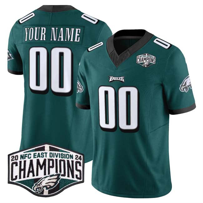 Custom P.Eagles Active Player Green 2024 East Champions F.U.S.E. Vapor Untouchable Limited Stitched American Football Jerseys - Main View
