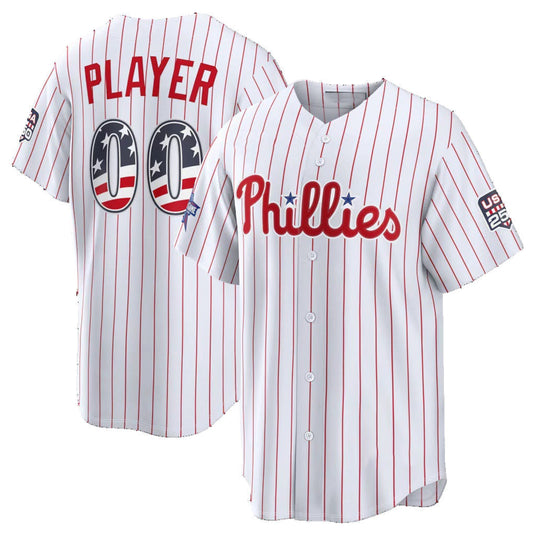 Custom Philadelphia Phillies 2026 All-Star Edition Stars & Stripes White Stadium Pick-A-Player Baseball Jersey - Main View
