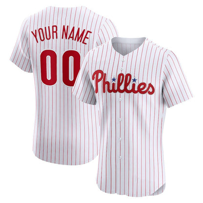 Custom Philadelphia Phillies Home Elite Jersey – White Stitched Baseball Jersey - Main View