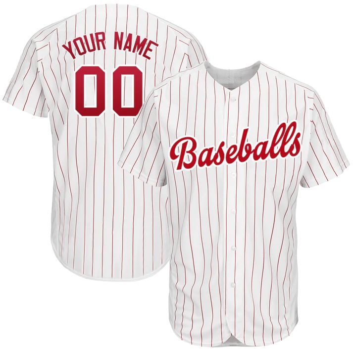 Custom Philadelphia Phillies Stitched Baseball Jersey Personalized Button Down Baseball T Shirt - Main View