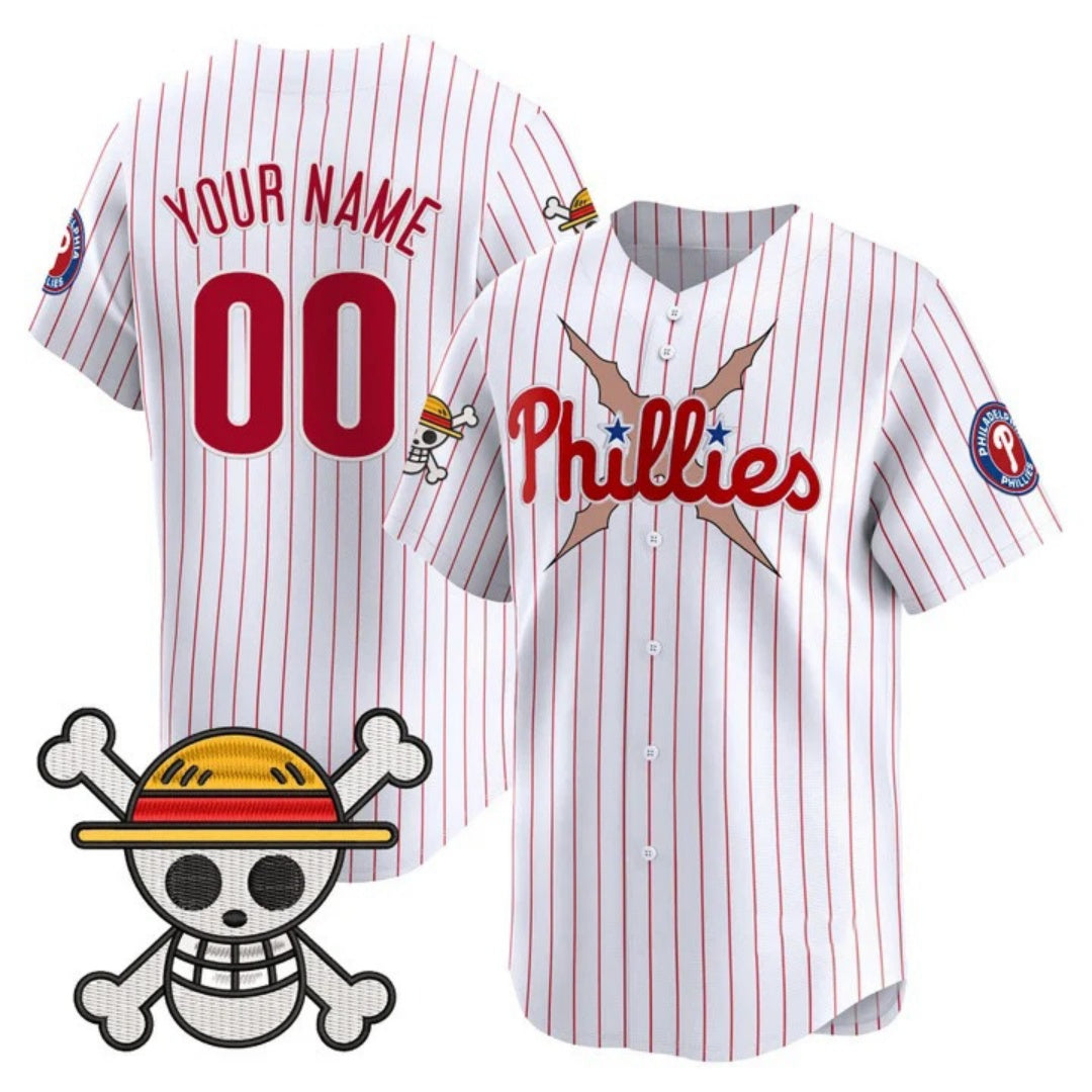 Custom Philadelphia Phillies x One Piece White Vapor Premier Limited Jersey - Stitched Baseball Jersey - Main View