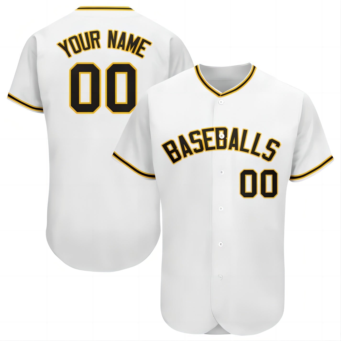 Baseball Jerseys Custom Pittsburgh Pirates Stitched Personalized Button Down Baseball T Shirt - Main View