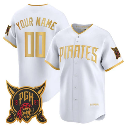 Custom Pittsburgh Pirates White 2026 City Connect Stadium Stitched Baseball Jersey - Main View