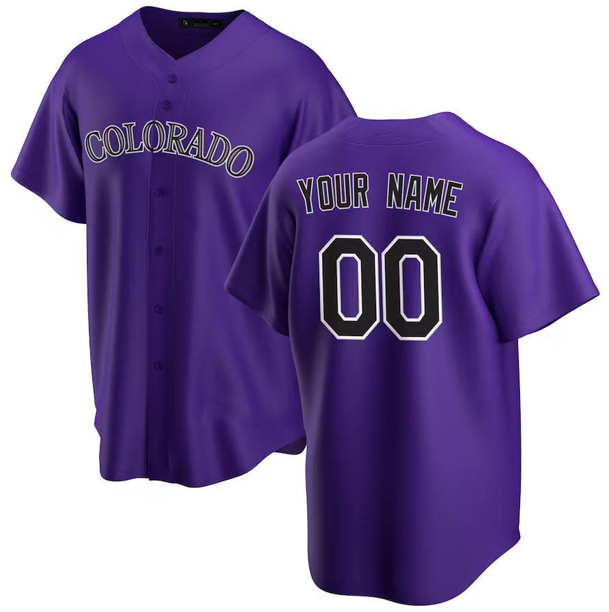 Custom Colorado Rockies Purple Alternate Authentic Custom Jersey Baseball Jerseys - Main View