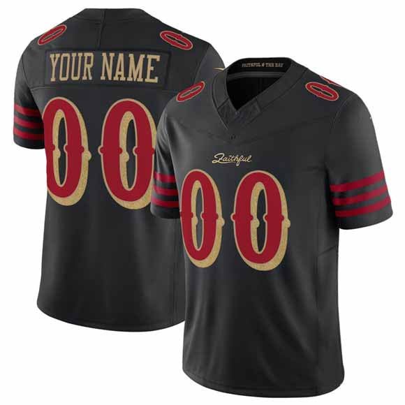 Custom SF.49ers Active Player Black 2025 F.U.S.E. “Rivalries” Vapor Limited Football Stitched Jersey - Main View