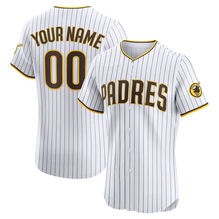 Custom San Diego Padres Home Elite Jersey – White Stitched Baseball Jersey - Main View