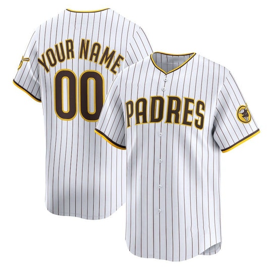 Custom San Diego Padres Home Limited Jersey – White Stitched Baseball Jersey - Main View
