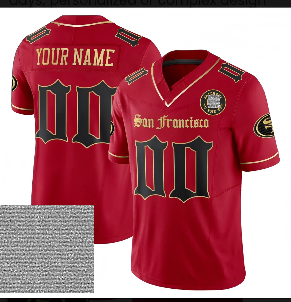 Custom San Francisco 49ers Gothic Edition Vapor Limited Football Jersey - Main View