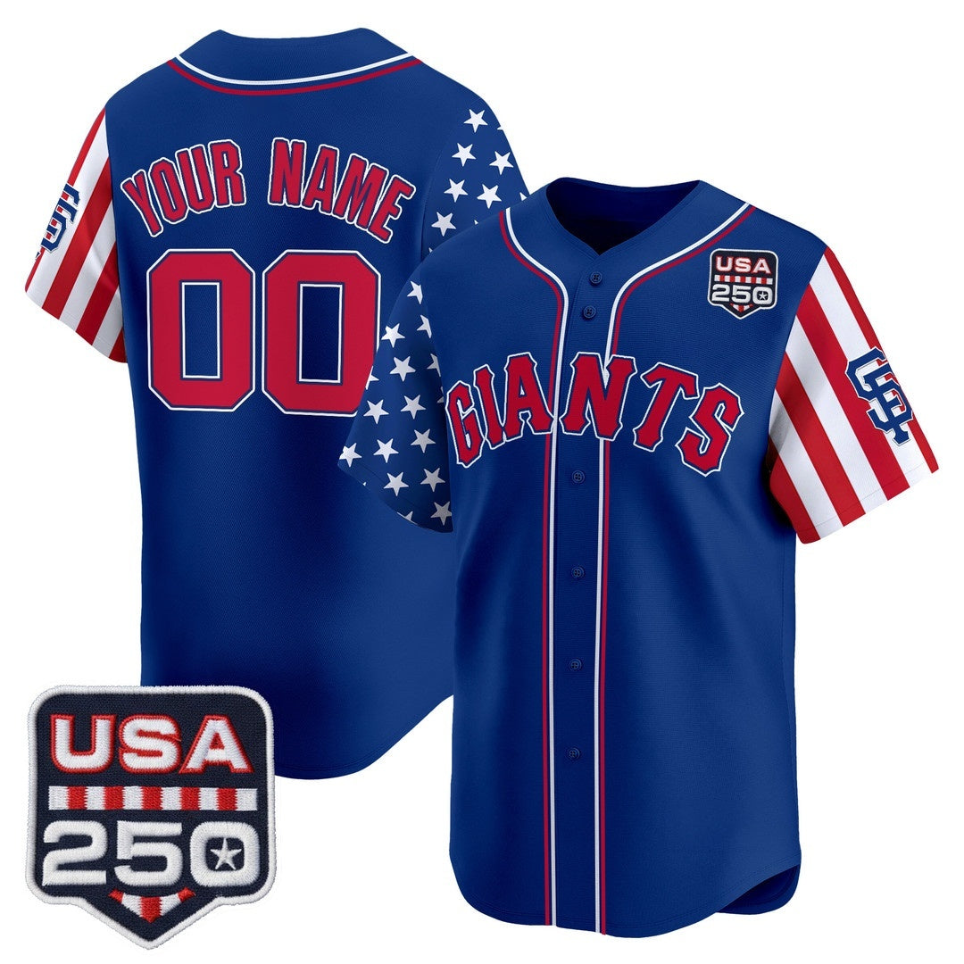 Custom San Francisco Giants America 250 Edition Vapor Premier Limited Royal Stitched Baseball Jersey - Main View