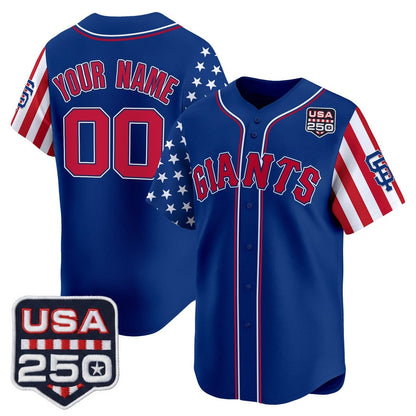 Custom San Francisco Giants America 250 Edition Vapor Premier Limited Royal Stitched Baseball Jersey - Main View
