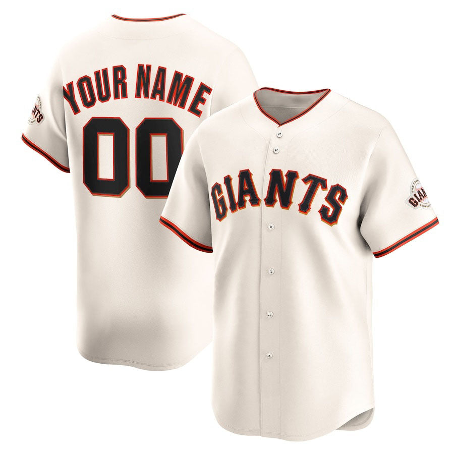 Custom San Francisco Giants Home Limited Jersey – Cream Stitched Baseball Jersey - Main View