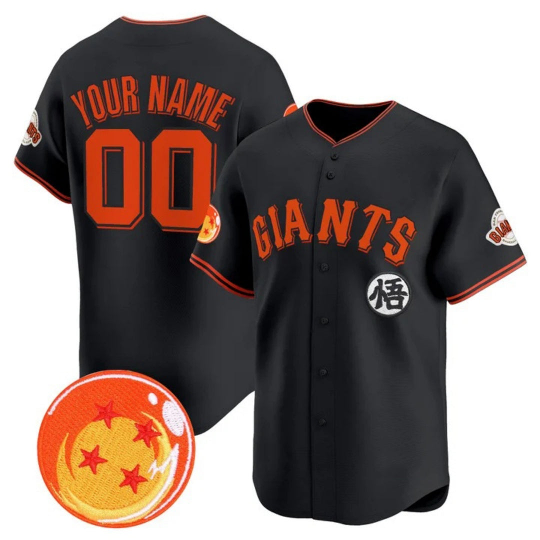 Custom San Francisco Giants x Dragon Ball Black Vapor Premier Limited Jersey - All Stitched Baseball Jersey - Main View