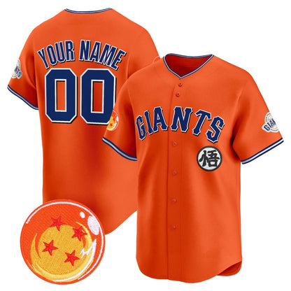 Custom San Francisco Giants x Dragon Ball Orange Vapor Premier Limited Jersey - All Stitched Baseball Jersey - Main View
