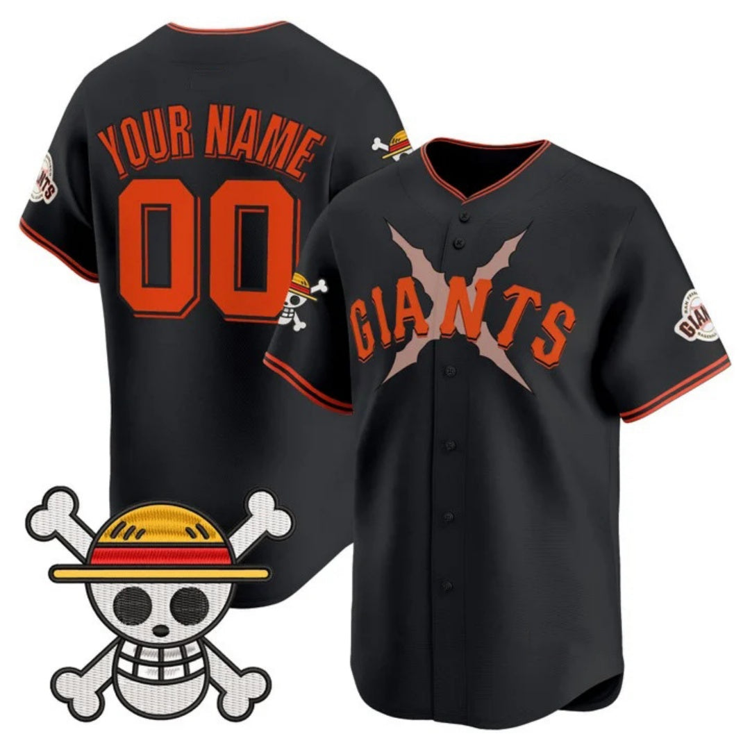 Custom San Francisco Giants x One Piece Black Vapor Premier Limited Jersey - Stitched Baseball Jersey - Main View