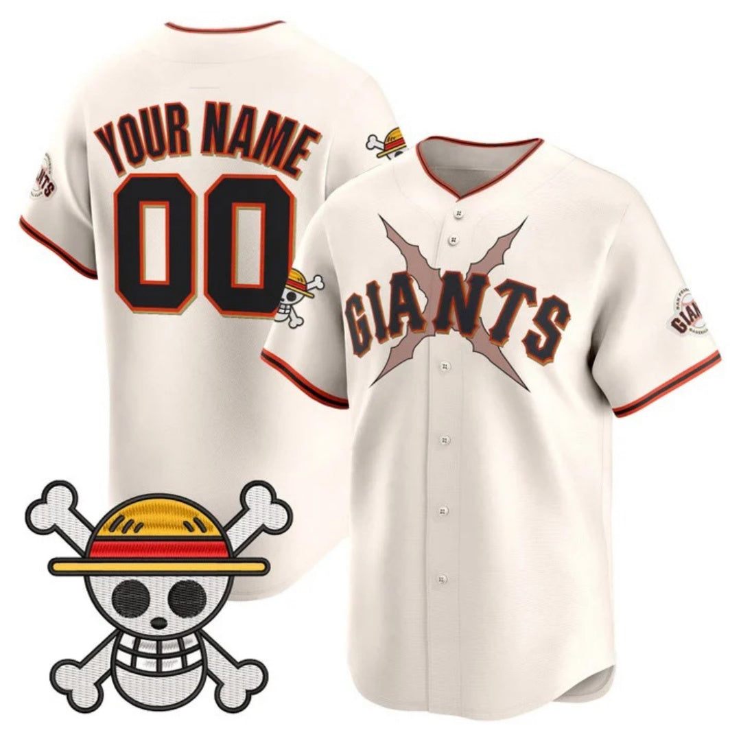 Custom San Francisco Giants x One Piece Cream Vapor Premier Limited Jersey - Stitched Baseball Jersey - Main View