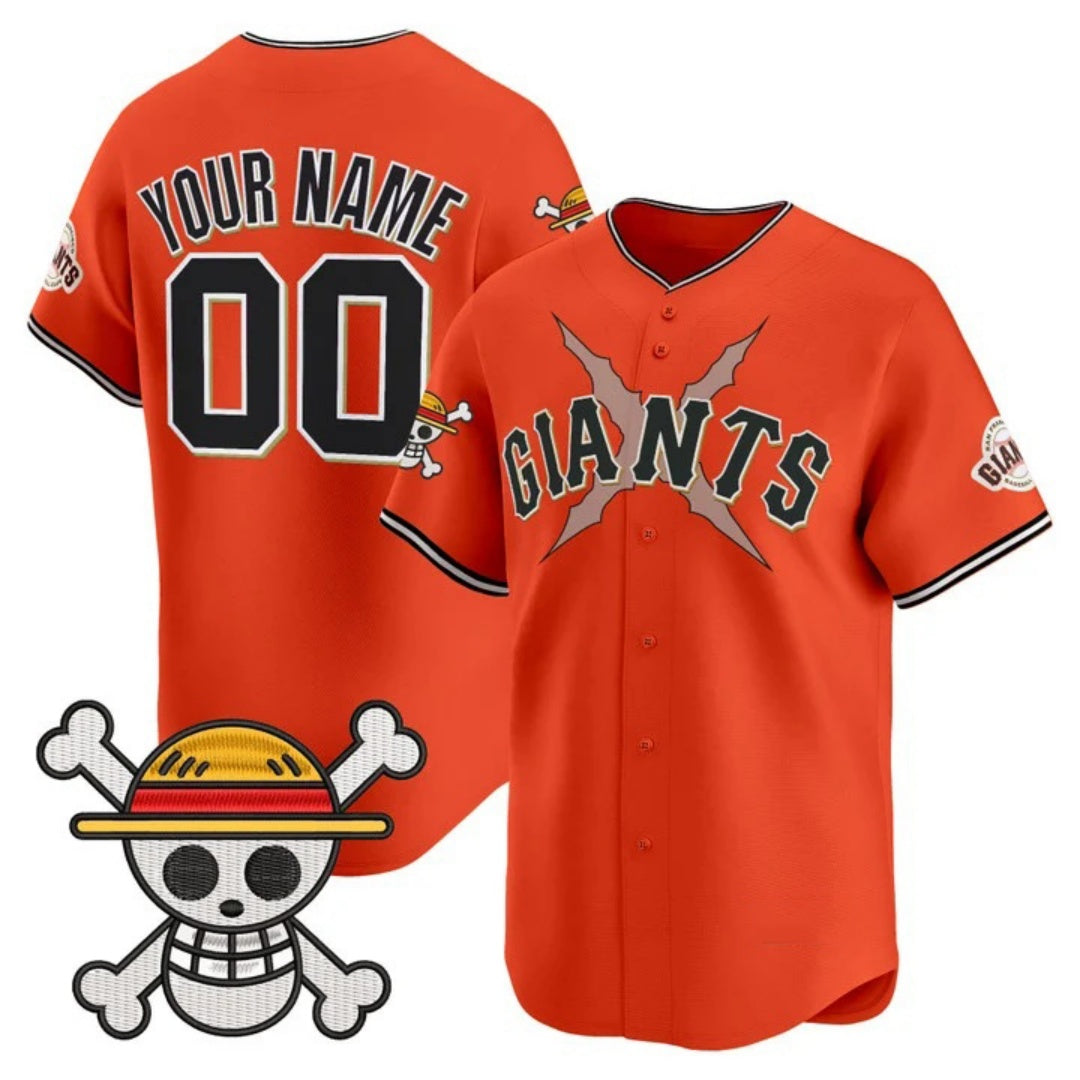 Custom San Francisco Giants x One Piece Orange Vapor Premier Limited Jersey - Stitched Baseball Jersey - Main View