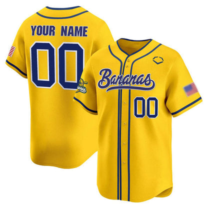 Custom Savannah Bananas Active Player Yellow Vapor Limited Stitched Baseball Jersey - Main View