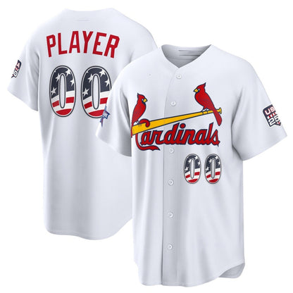 Custom St. Louis Cardinals 2026 All-Star Edition Stars & Stripes White Stadium Pick-A-Player Baseball Jersey - Main View