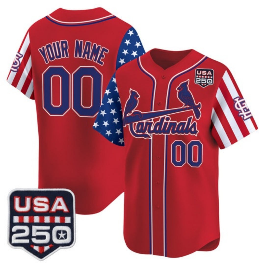 Custom St. Louis Cardinals America 250 Edition Vapor Premier Limited Red Stitched Baseball Jersey - Main View