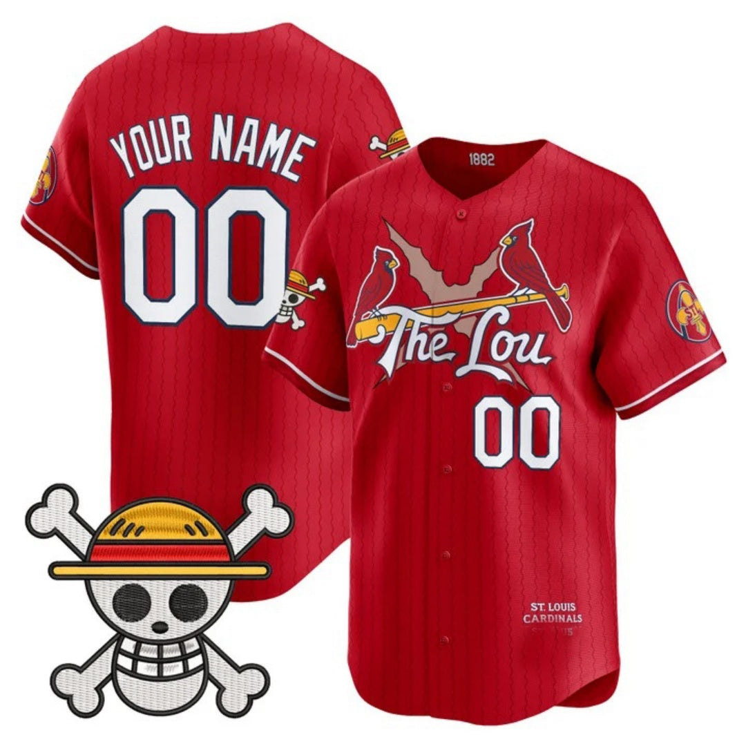 Custom St. Louis Cardinals x One Piece Red Vapor Premier Limited Jersey - Stitched Baseball Jersey - Main View