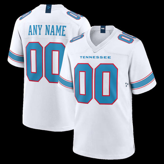 Custom T.Titans White Game Stitched American Football Jersey - Main View