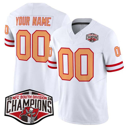 Custom TB.Buccaneers Active Player White F.U.S.E. 2024 South Champions Limited Stitched Football Jersey - Main View