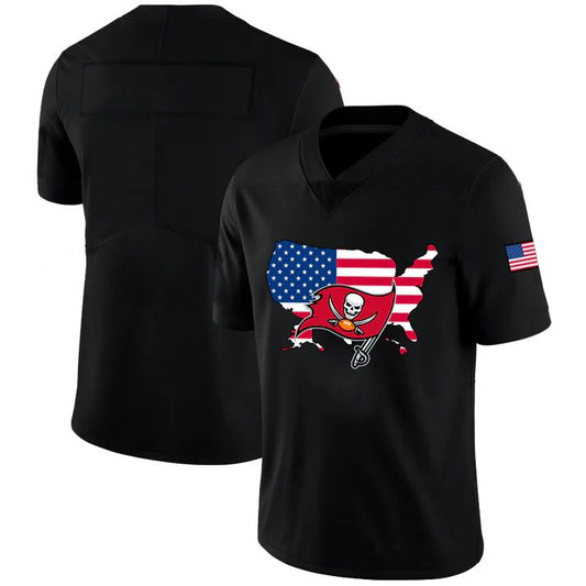 Custom TB.Buccaneers Black Limited Fashion Flag Stitched Jersey American Football Jerseys - Main View