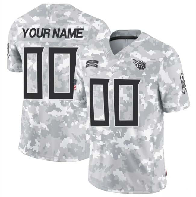 Custom T.Titans Active Player 2024 F.U.S.E Arctic Camo Salute To Service Limited Stitched Football Jersey - Main View