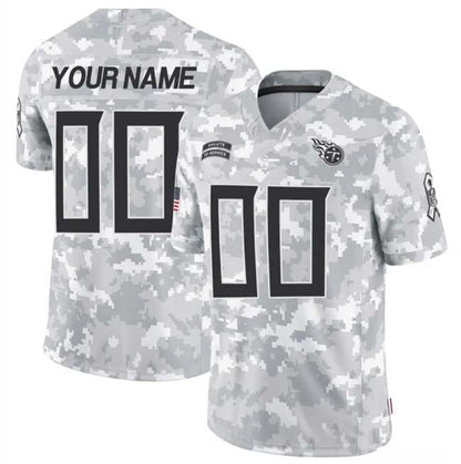 Custom T.Titans Active Player 2024 F.U.S.E Arctic Camo Salute To Service Limited Stitched Football Jersey - Main View
