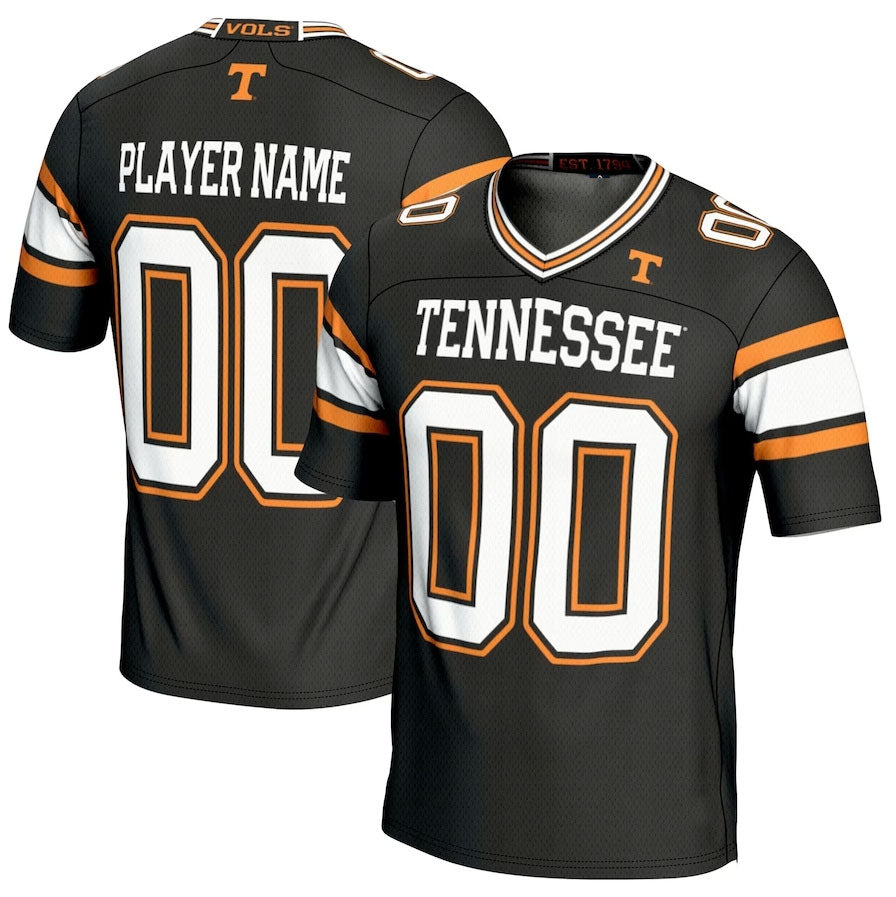 Custom T.Volunteers GameDay Greats NIL Pick-A-Player Football Jersey - Black College Jerseys - Main View