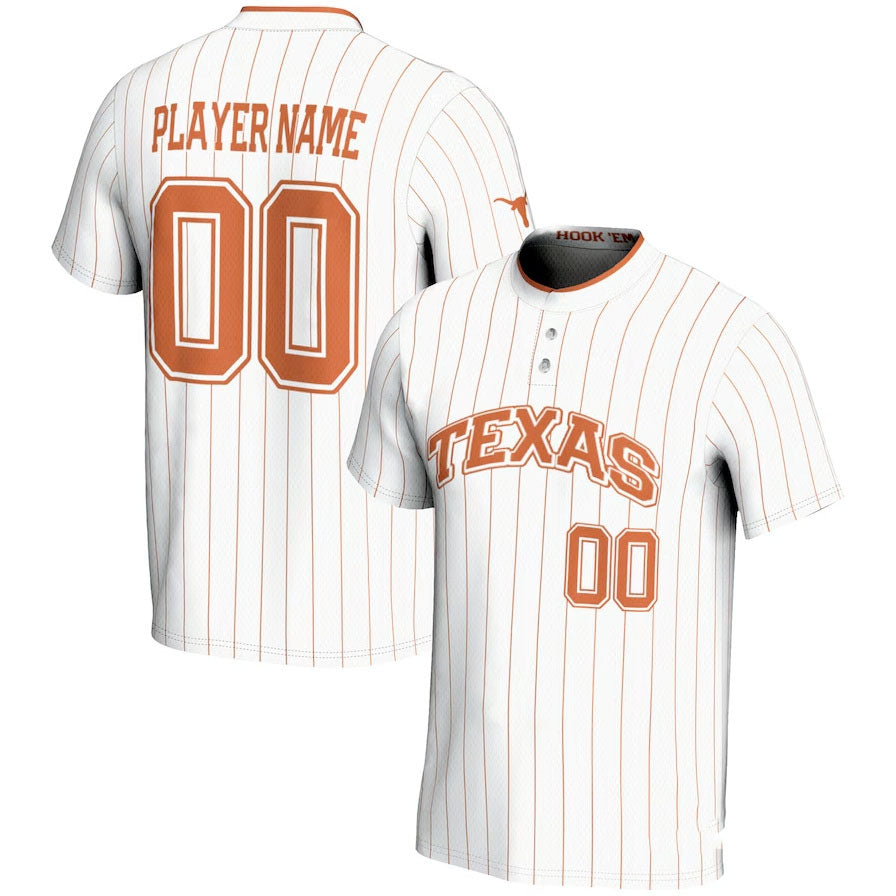 Custom T.Longhorns GameDay Greats Unisex NIL Pick-A-Player Lightweight Softball Jersey - White American College Jerseys - Main View