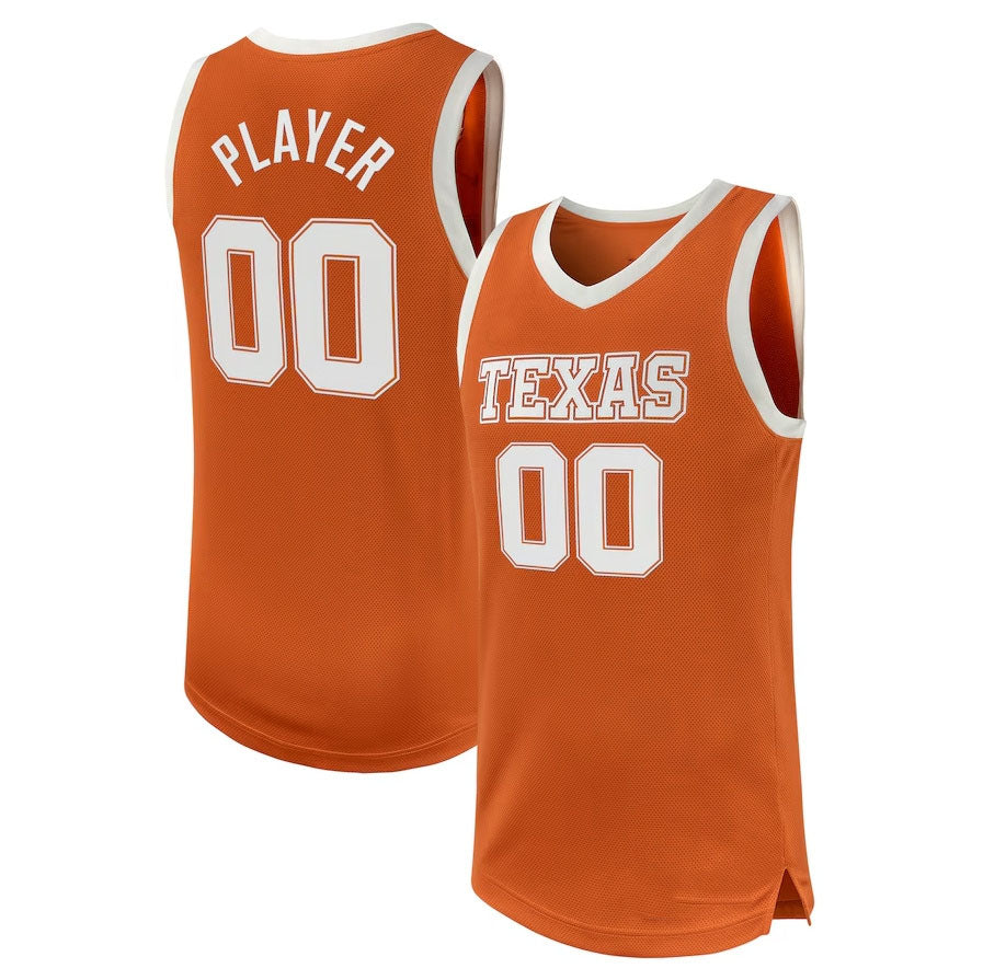 Custom T.Longhorns NIL Pick-A-Player Basketball Replica Jersey - Texas Orange American College Jerseys - Main View