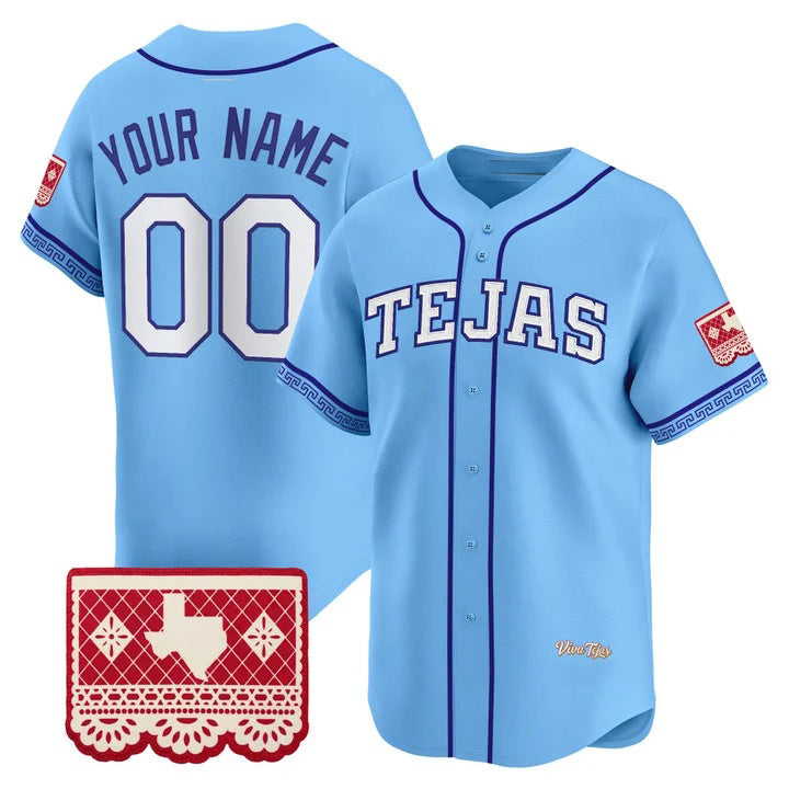 Custom Texas Rangers Blue 2026 City Connect Vapor Premier Limited Jersey - All Stitched - Main View