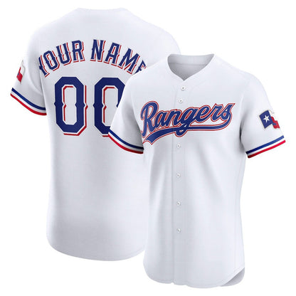 Custom Texas Rangers Home Elite Jersey - White Stitched Baseball Jersey