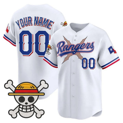 Custom Texas Rangers x One Piece White Vapor Premier Limited Jersey - Stitched Baseball Jersey - Main View