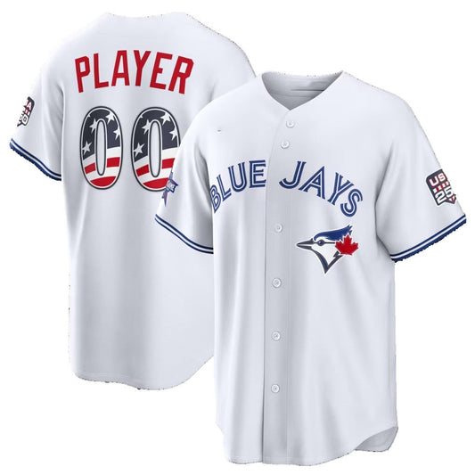 Custom Toronto Blue Jays 2026 All-Star Edition Stars & Stripes White Stadium Pick-A-Player Baseball Jersey - Main View