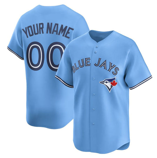 Custom Toronto Blue Jays Alternate Limited Jersey - Light Blue Stitched Baseball Jersey - Main View