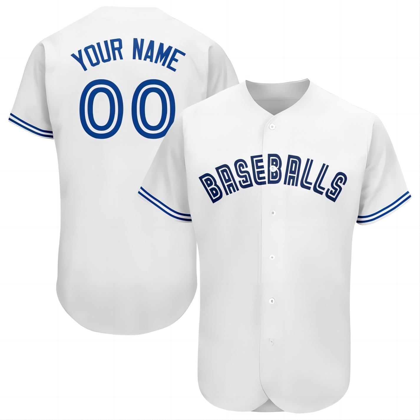 Baseball Jerseys Custom Toronto Blue Jays Stitched Personalized Button Down Baseball T Shirt - Main View