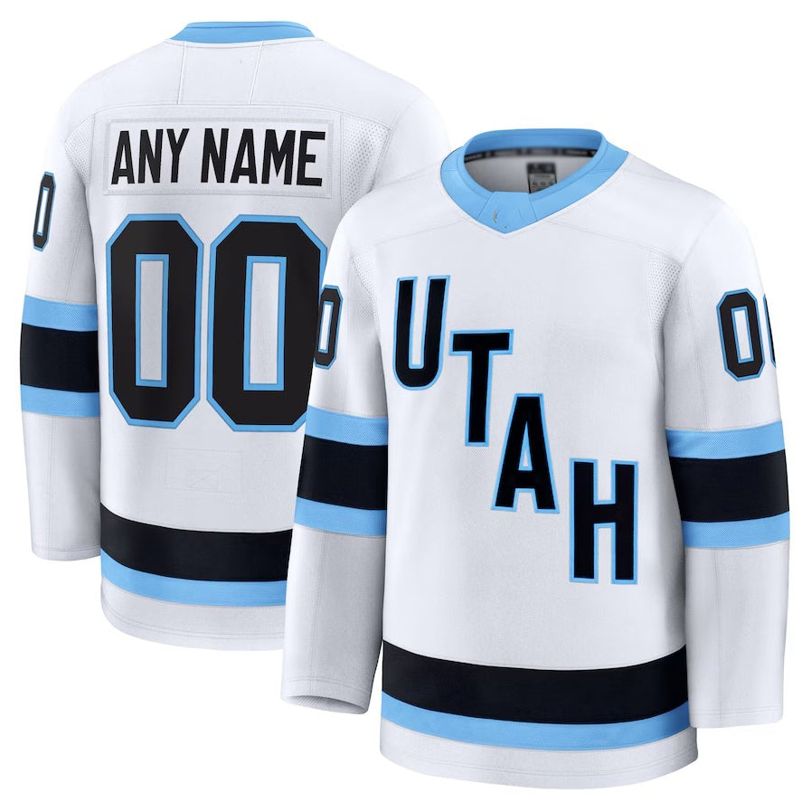 Custom U.Mammoth Club Fanatics Away Premium Jersey - White Stitched American Hockey Jerseys - Main View