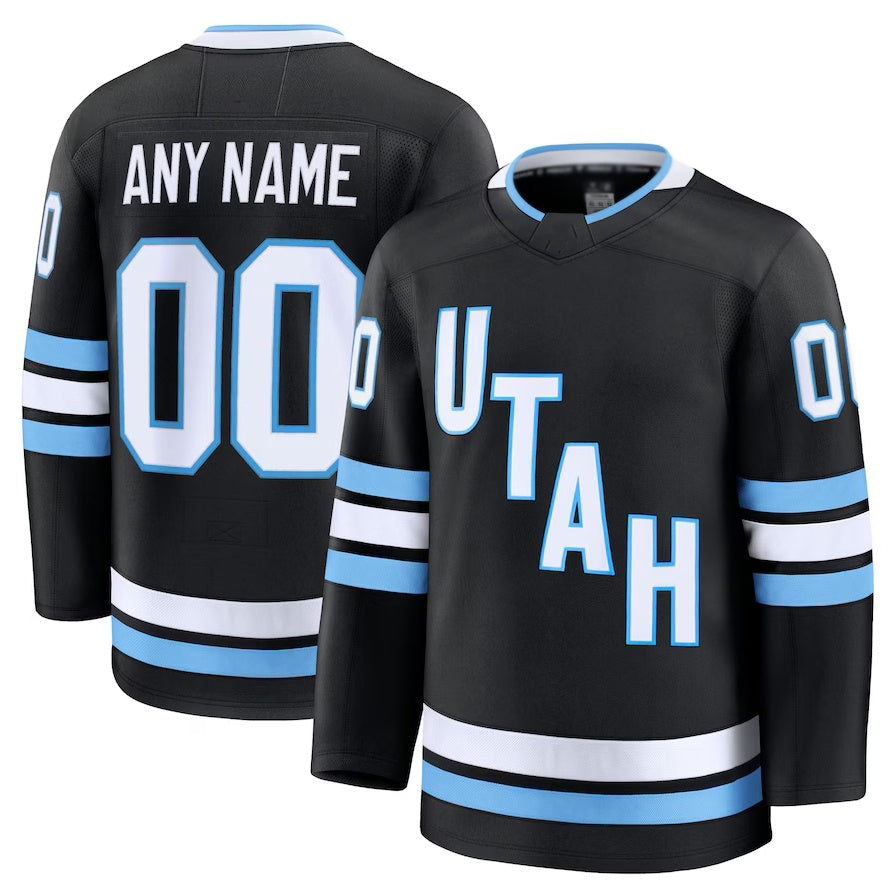 Custom U.Mammoth Club Fanatics Home Premium Jersey - Black Stitched American Hockey Jerseys - Main View