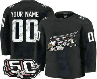 Custom W.Capitals Black 50th Anniversary Authentic Stitched American Hockey Jerseys - Main View