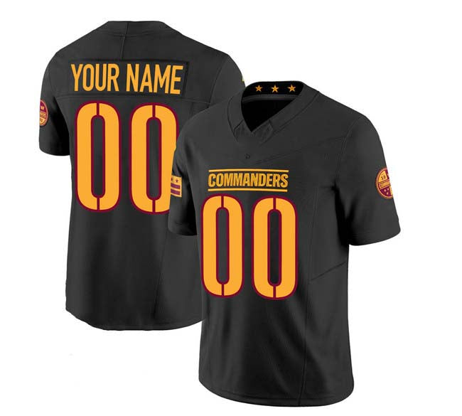 Custom W.Commanders Active Player Black 2023 F.U.S.E. Vapor Limited Stitched Football Jersey - Main View