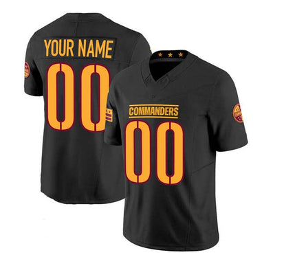 Custom W.Commanders Active Player Black 2023 F.U.S.E. Vapor Limited Stitched Football Jersey - Main View