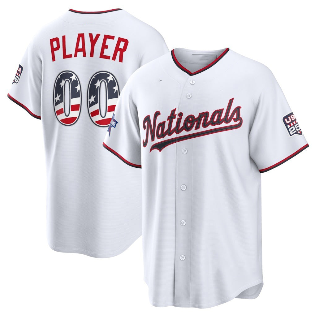 Custom Washington Nationals 2026 All-Star Edition Stars & Stripes White Stadium Pick-A-Player Baseball Jersey - Main View