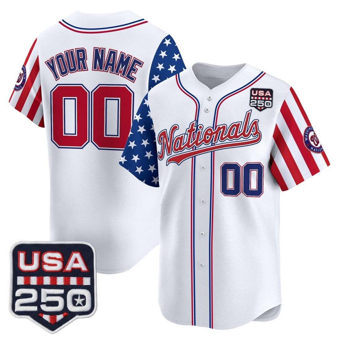 Custom Washington Nationals America 250 Edition Vapor Premier Limited Royal Stitched Baseball Jersey - Main View