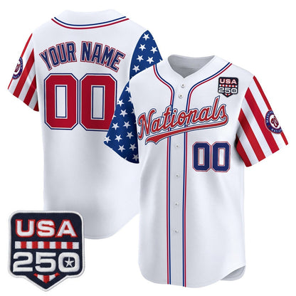 Custom Washington Nationals America 250 Edition Vapor Premier Limited Royal Stitched Baseball Jersey - Main View