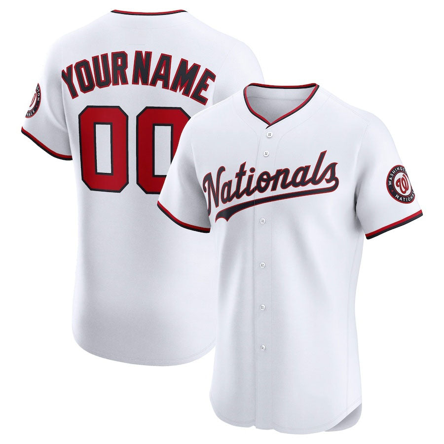 Custom Washington Nationals Home Elite Jersey – White Stitched Baseball Jersey - Main View