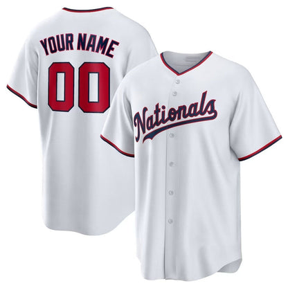 Custom Washington Nationals Replica Jersey - White Stitched Baseball Jersey - Main View